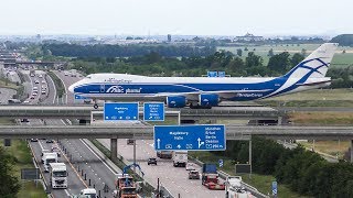 BOEING 747 crossing the AUTOBAHN after LANDING  B747 New Generation  Antonov AN124 4K [upl. by Aifoz365]