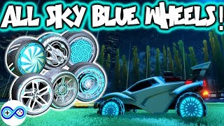 All Painted SKY BLUE WHEELS 2018 Rocket League Inventory Showcase [upl. by Yentruocal]