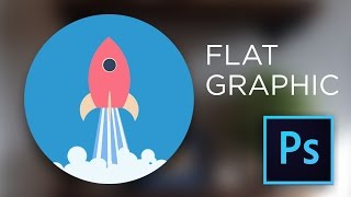 Flat Icon Photoshop Tutorial Learn how to create quick flat graphics in Photoshop from scratch [upl. by Caz]