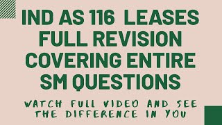 IND AS 116  LEASES  REVISION  FR NEW SYLLABUS  PART 1  CA PRATIK JAGATI [upl. by Akcirehs]