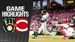 Brewers vs Reds Game Highlights 4924  MLB Highlights [upl. by Ecnarretal]