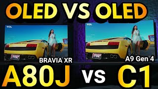 2021 Sony Bravia XR A80J vs LG C1 A9 Gen 4 Oled TV Comparison [upl. by Priebe]