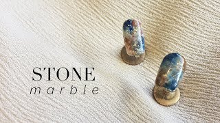 Easy Stone Marble Nail Art  GEL POLISH [upl. by Ailefo]