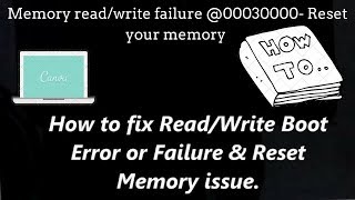 Memory writeread failure in Laptops How to Fix it Resetting your memory [upl. by Wehtta770]