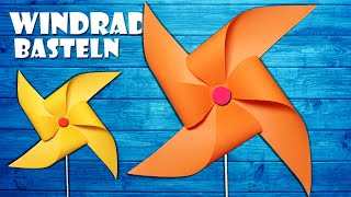 🌪 Papier Windrad selber basteln  paper pinwheel DIY craft 4K [upl. by Enaelem]