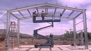 Outback Steel Buildings 14  Install Purlins and Roof XBracing [upl. by Sisi850]