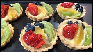 Mini fruit tart recipe  Custard Tart  Chanas Creations [upl. by Peednus588]