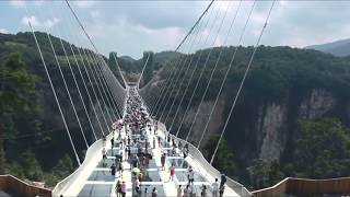 Glass Bridge Zhangjiajie Tianmen Mountain [upl. by Jenica973]