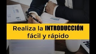 CÓMO HACER LA INTRODUCCIÓN DE UN TRABAJO DE INVESTIGACIÓN [upl. by Singhal]