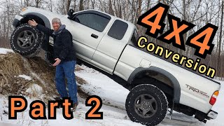 Toyota Tacoma Prerunner 2wd to 4x4 Conversion  First Gen  HOW TO Video Part 2 [upl. by Johppah342]