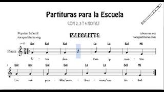 6 Partituras para la Escuela con 2 3 y 4 Notas Canciones Infantiles [upl. by Itsym808]