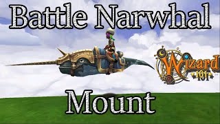 Wizard101🐳 BATTLE NARWHAL Mount Review🐳 [upl. by Ettelimay]