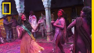 Get an UpClose Look at the Colorful Holi Festival  National Geographic [upl. by Eldrid]