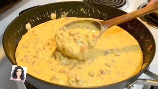 EASY QUESO DIP  Nacho Cheese and Sausage Dip STOVE TOP [upl. by Reyaht]