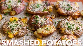 Crispy SMASHED POTATOES  Easy Side Dish [upl. by Partan]