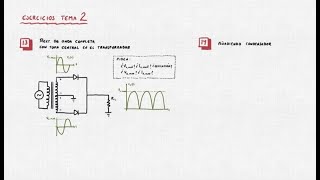 DIODOS Ejercicio 13 y 14  Rectificador de onda completa con toma central [upl. by Gnuj]