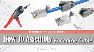 How To Assemble Cat7 Cat6 A Shielded RJ45 Connector with Larger Cable [upl. by Austine]