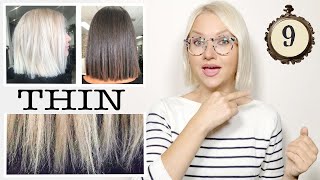 9 BEST TIPS to make THIN Hair LOOK THICK [upl. by Feledy]