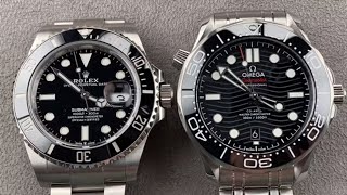 Rolex Submariner Date 126610LN vs Omega Seamaster Diver 300M The Ultimate Dive Watch Showdown [upl. by Egiaf]