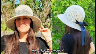 Crochet Bucket Hat  Quick and Easy Sun Hat  bucket with bling [upl. by Wilburn]