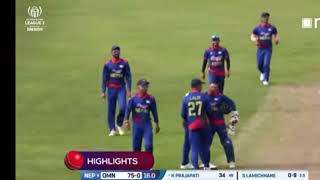 Oman VS Nepal Cricket Match highlights  Cricket match in Oman muscat [upl. by Lassiter]