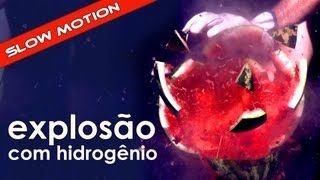 Explosão com hidrogênio em slow motion EXPERIÊNCIA de FÍSICA [upl. by Leanahtan]