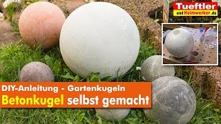 DIY Gartendeko Betonkugeln selbst gemacht tueftler [upl. by Alleira855]