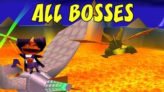 Spyro 2  All Bosses No Damage [upl. by Porcia]