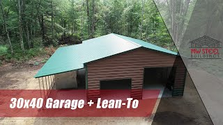 30x40 Metal Building with a 12 ft Lean To [upl. by Torrey]