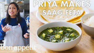 Priya Makes Saag Feta  From the Test Kitchen  Bon Appétit [upl. by Enelyak]