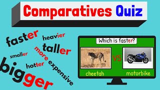 Comparatives Quiz  ESL Classroom Game  Easy English Quiz [upl. by Aryk]