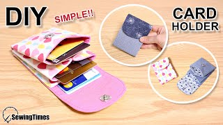 DIY SIMPLE CARD HOLDER  Card Wallet Easy Tutorial sewingtimes [upl. by Yaffit]