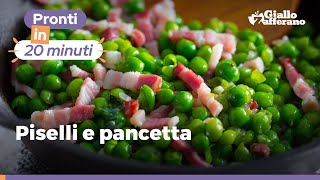 PISELLI CON PANCETTA IN PADELLA ricetta facile e veloce [upl. by Yentruoc694]