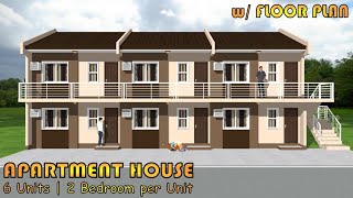 SMALL APARTMENT DESIGN  6 UNITS  41 SQM per UNIT  2 BEDROOM per UNIT [upl. by Siskind]