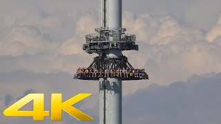 4K  AtmosFear freefall tower at Liseberg Gothenburg in Sweden [upl. by Akkim]