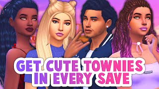 HOW TO HAVE CUTE TOWNIES SPAWN IN EVERY SAVE😍  THE SIMS 4  MOD TUTORIAL [upl. by Vadnee903]