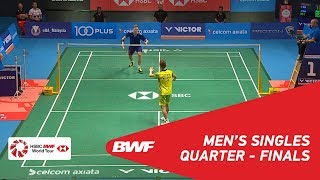 MS  Viktor AXELSEN DEN 1 vs LEE Chong Wei MAS 7  BWF 2018 [upl. by Enirehtac870]