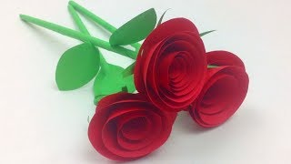 How to Make Small Rose Flower with Paper  Easy Paper Roses Flowers Step by Step  DIY Rose Of Paper [upl. by Naples]