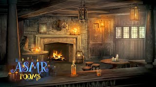 Harry Potter Inspired  Hogs Head Inn  Wizarding Village and Pub Ambience  Fireplace Rain 1 Hour [upl. by Heisel]