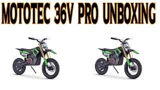 Unboxing MotoTec 36v 1000w Pro Electric Dirt Bike [upl. by Liamaj]