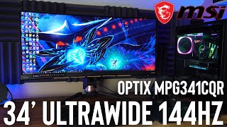 MSI 34inch 144hz Ultrawide Monitor Unboxing amp Overview OPTIX MPG341CQR [upl. by Vharat]