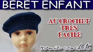 Comment faire un béret pour enfant au CROCHET pas à pas diy tuto [upl. by Anaela981]