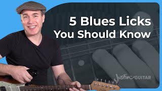 5 Blues Guitar Licks from Minor Pentatonic Scales [upl. by Norehs362]