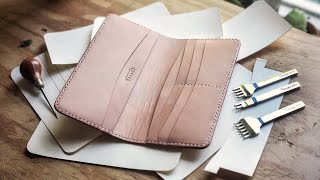 How to Make a Leather Long Wallet w PATTERN [upl. by Repsac]