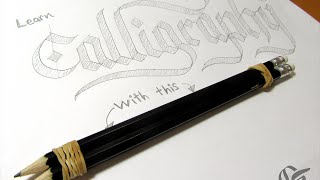 How to Do Calligraphy with a Pencil Tutorial [upl. by Dihaz]