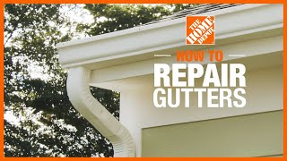 How to Repair Leaking Gutters  The Home Depot [upl. by Obadias]