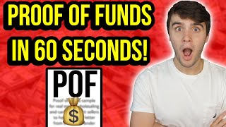 How to Get a Proof of Funds Letter in 60 Seconds  Wholesaling Real Estate [upl. by Seadon]