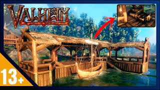 Valheim How To Build Small Dock  Seawall Port  Build Guide [upl. by Tina]