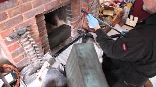 Power Sweeping Demo by Cleaner Chimneys Chimney Sweeps [upl. by Cardie]