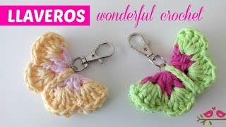 Llaveros crochet mariposas fáciles [upl. by Tenenbaum]